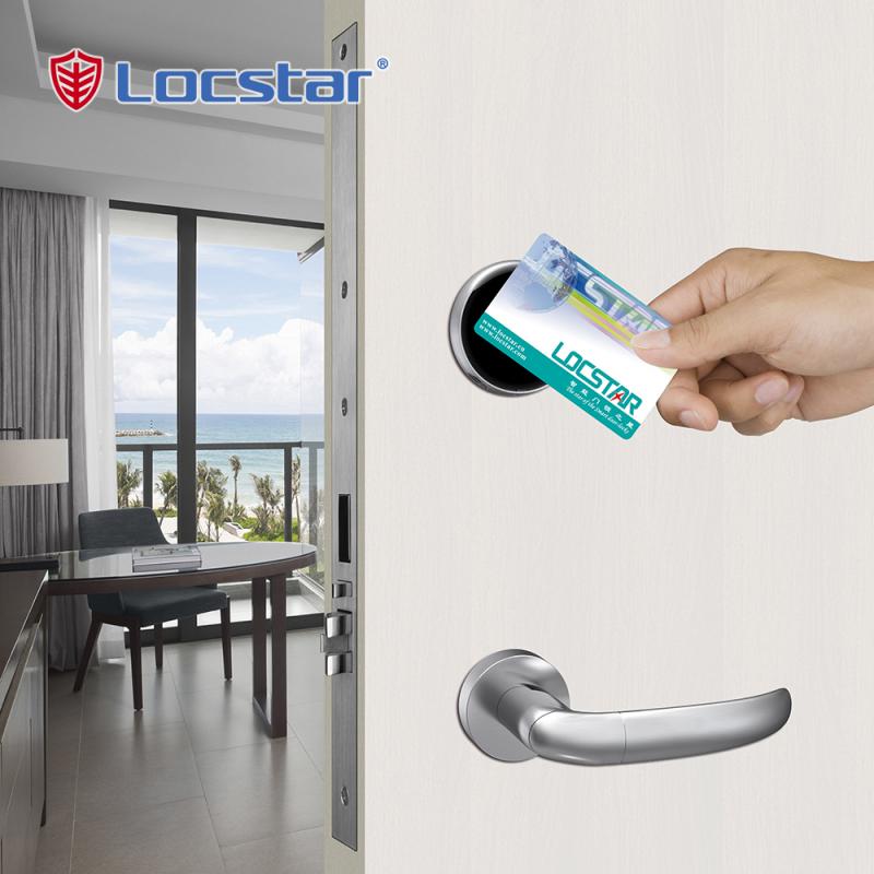 New Arrivals High Quality Keyless Access Handle Rfid Card Key Door System Software Electronic Hotel Door Lock