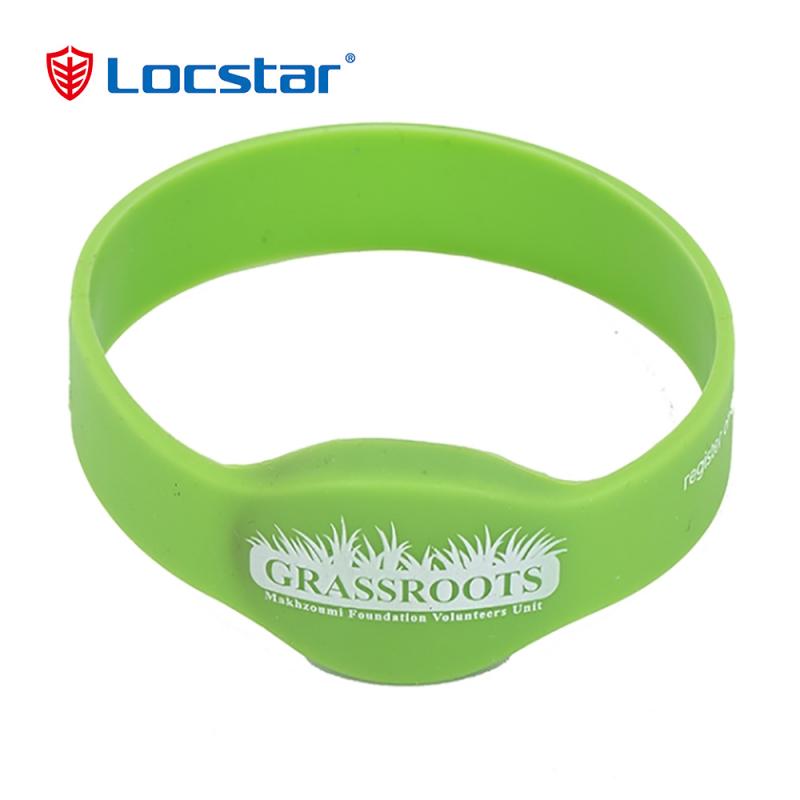 Locstar Customize Logo Bulk Cheap Silicone Bracelets Access Control RFID Smart Wristband Waterproof Swipe Card Door Bracelet